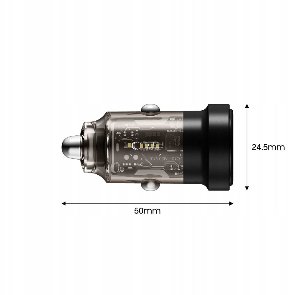 TECH-PROTECT CC03 2-PORT CAR CHARGER PD45W/QC3.0 BLACK Ports USB typ C USB
