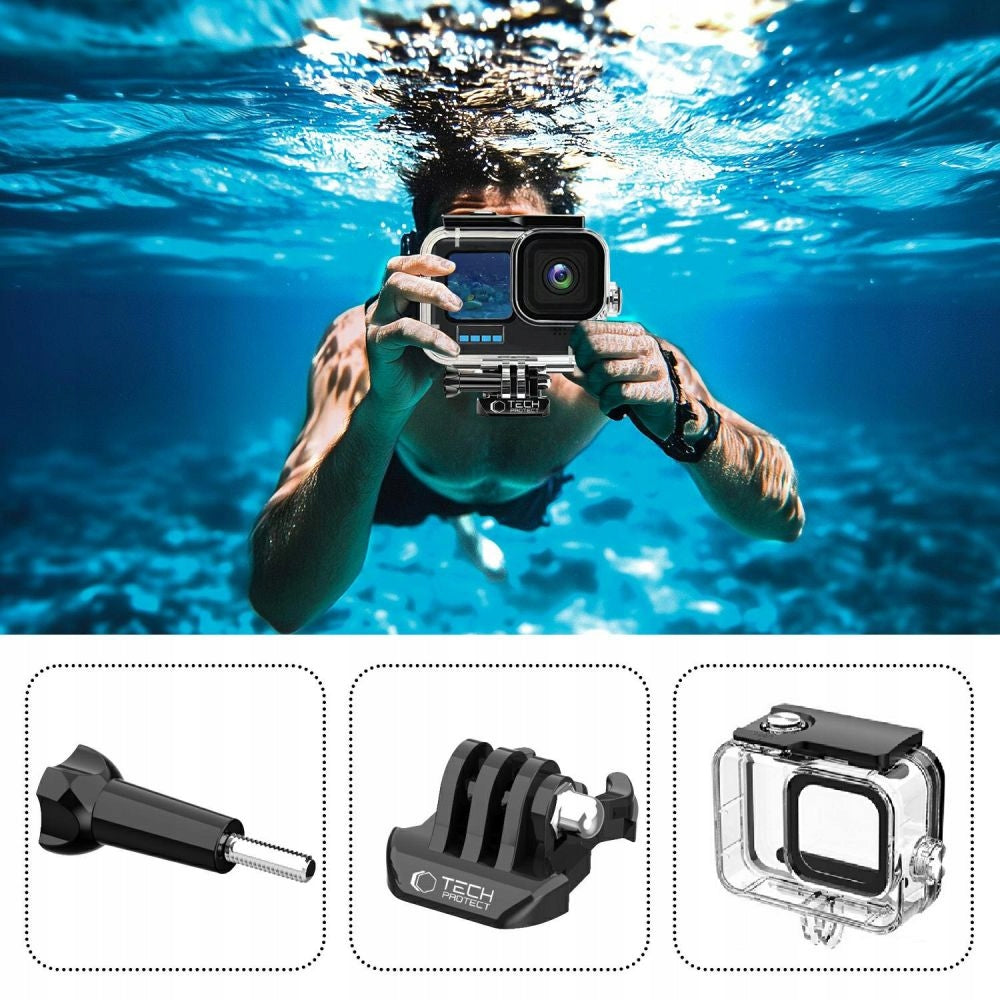 TECH-PROTECT GA200 WATERPROOF CASE GOPRO HERO 9 / 10 / 11 / 12 / 13 CLEAR Color transparent