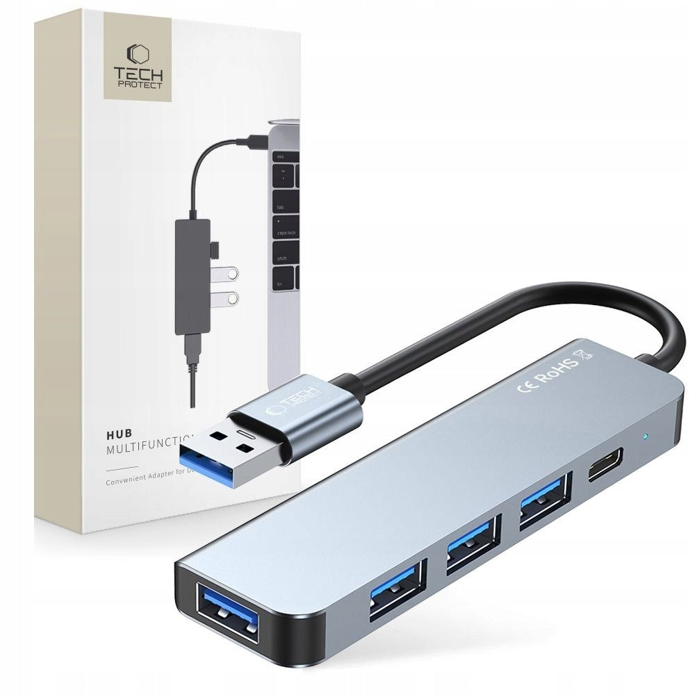 TECH-PROTECT V0-HUB 5-IN-1 ADAPTER - GREY