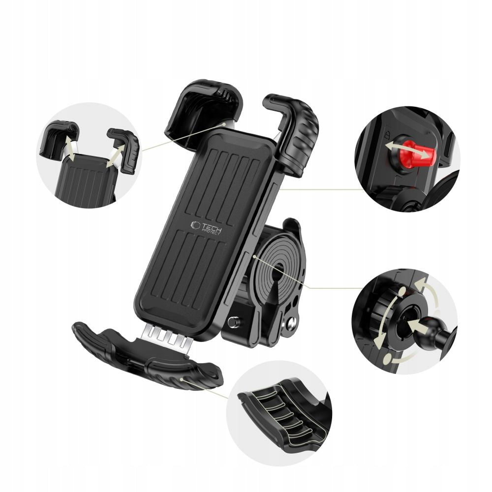 TECH-PROTECT V7 UNIVERSAL BIKE & MOTORCYCLE MOUNT BLACK Model Bike Mount V7