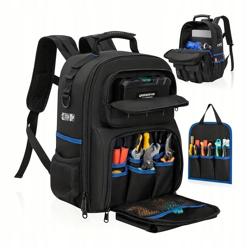TECHNICAL BACKPACK BLACK DURABLE FOR ELECTRICIAN INSTALLER INSTALLATION Brand no brand