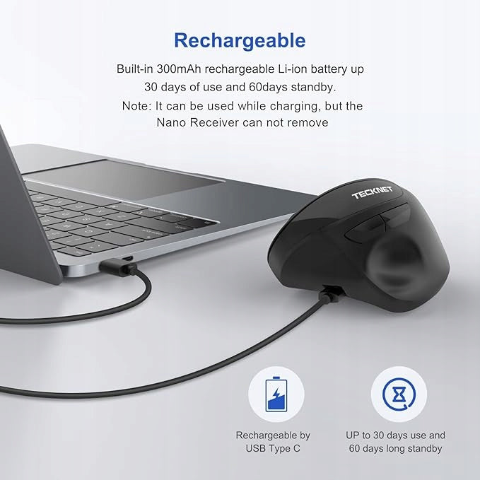 TECKNET EWMO1576 MOUSE WIRELESS MOUSE FOR LAPTOP COMPUTER USB NANO Manufacturer code IUJ78MBV56