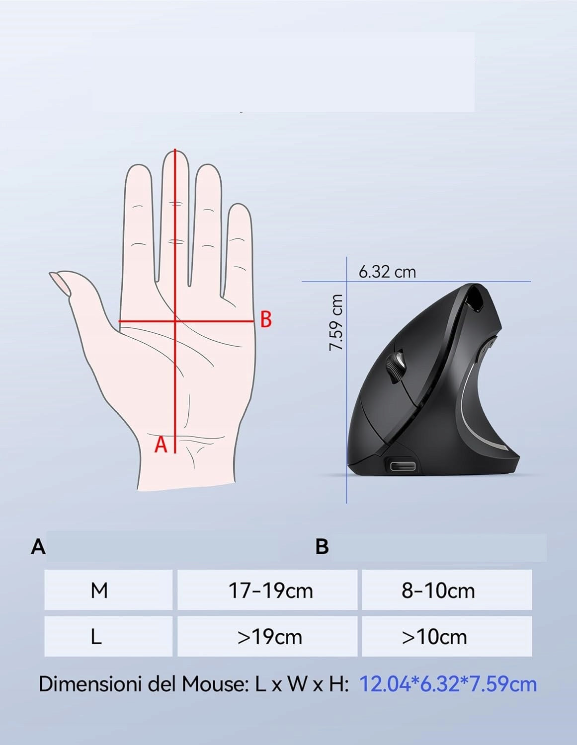 TECKNET MS007 Ergonomic Wireless Vertical Mouse 4800DPI Black Manufacturer no brand