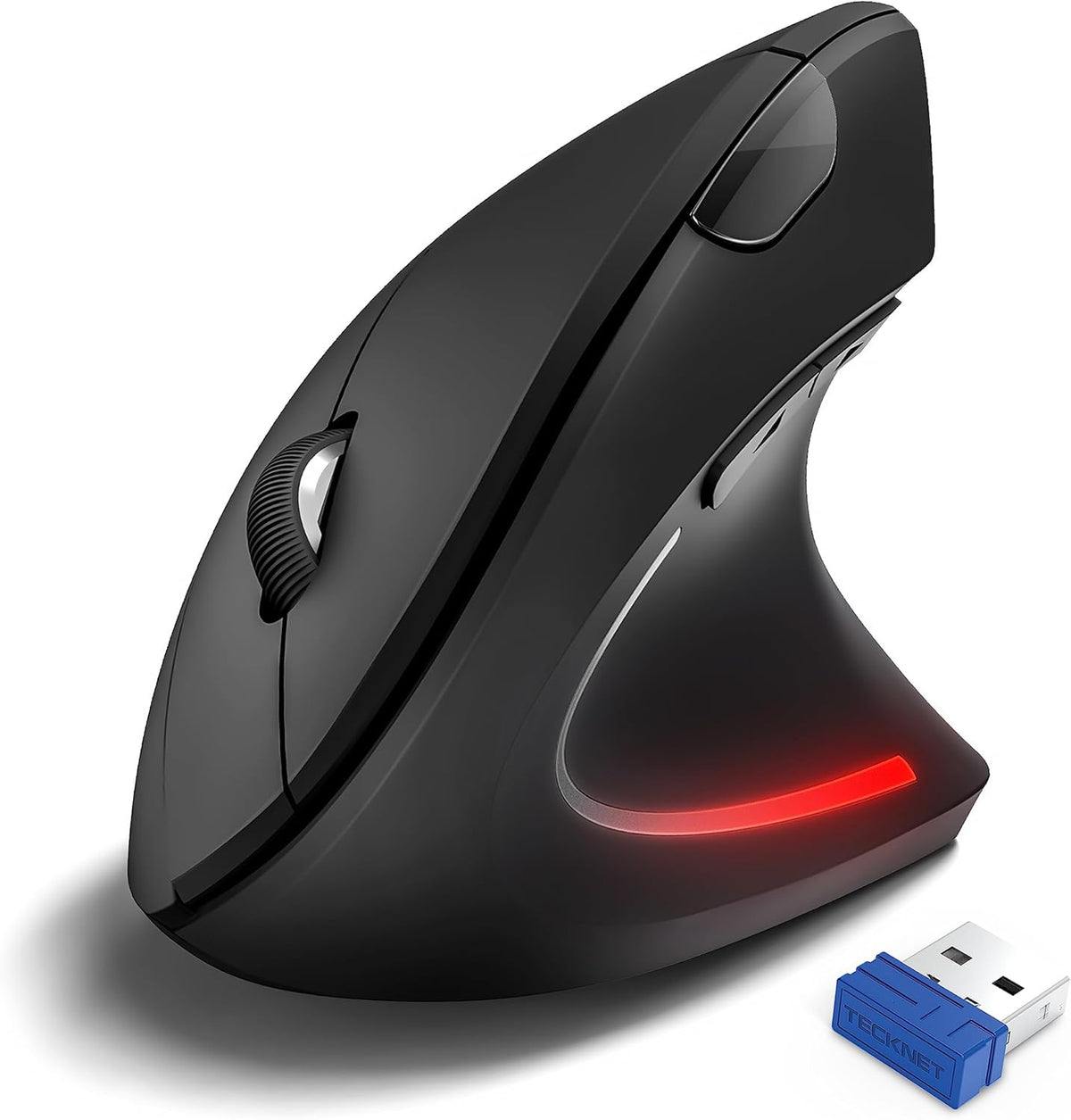 TECKNET MS007 Ergonomic Wireless Vertical Mouse 4800DPI Black