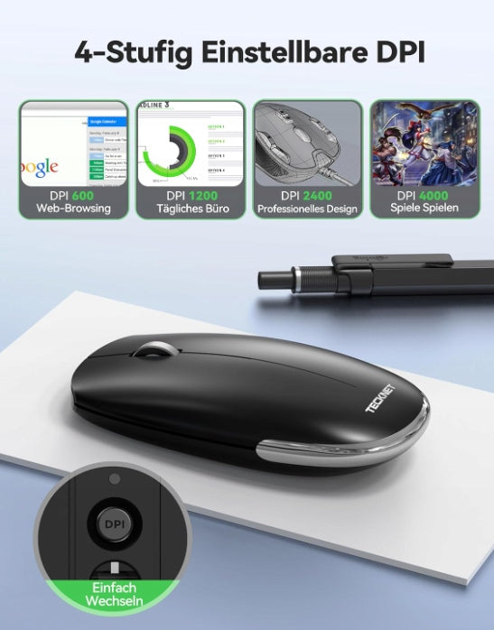 TECKNET Wireless Bluetooth Mouse Ricaricabile Quiet and Lightweight Manufacturer code TECKNET