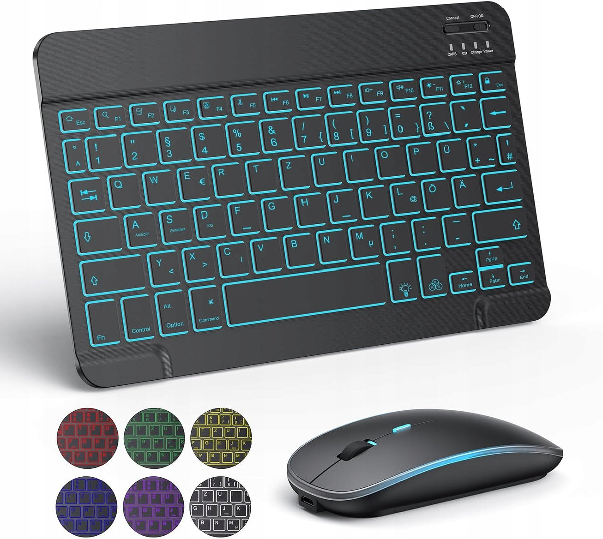 TECURS Wireless Keyboard + Bluetooth Mouse Kit QWERTZ