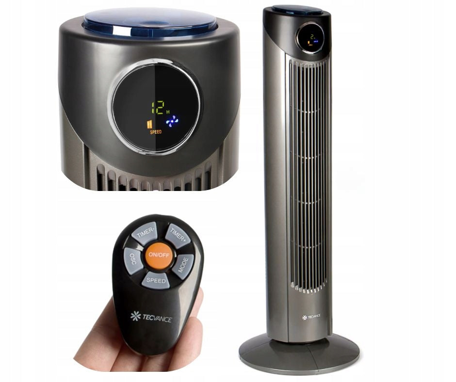 TECVANCE VERTICAL COLUMN FAN WITH REMOTE CONTROL OSCILLATION 3 TIMER MODES