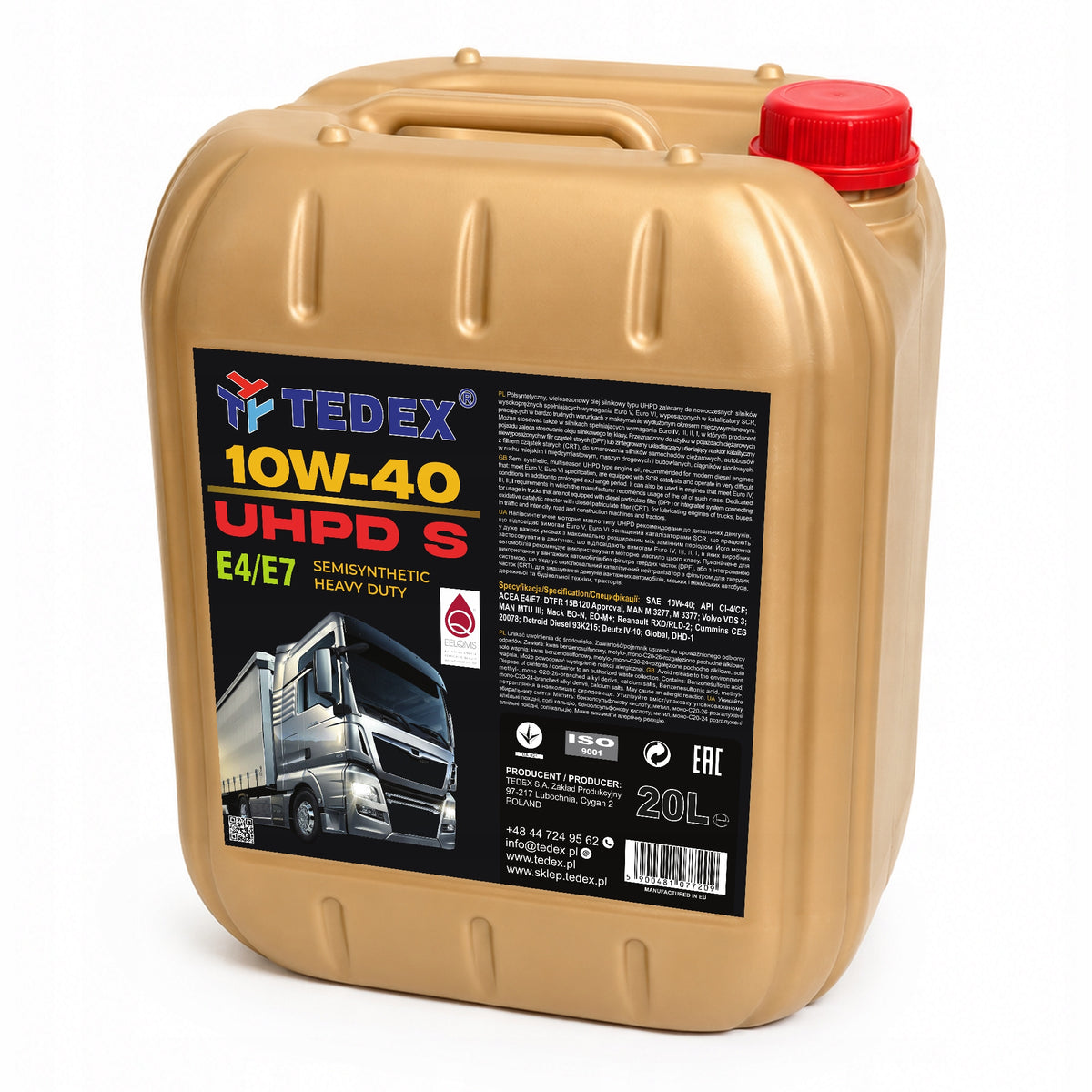 TEDEX UHPD S 10W40 20L MB 228.5 MAN 3277 VDS-3 engine oil
