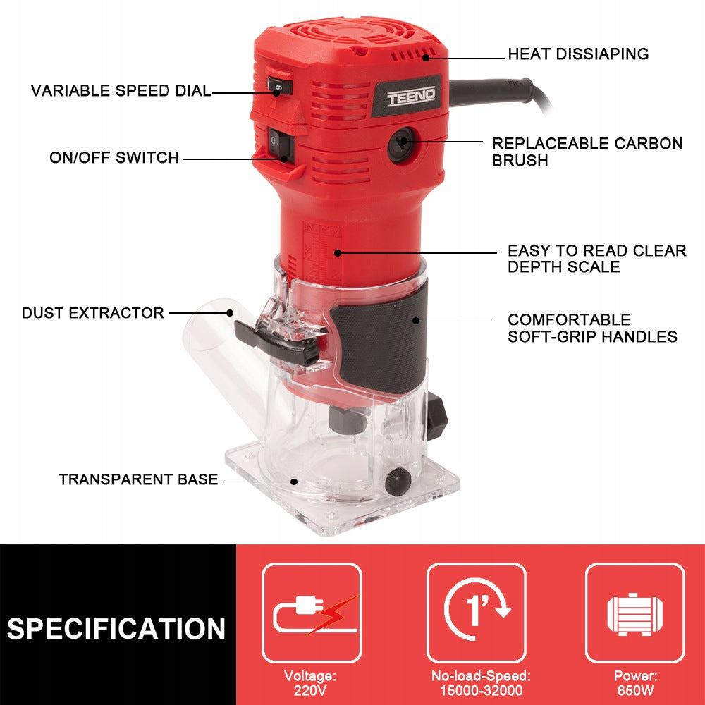 TEENO Spindle milling machine 650W + 12 heads with plastic casing Manufacturer code TEENO-1026-2