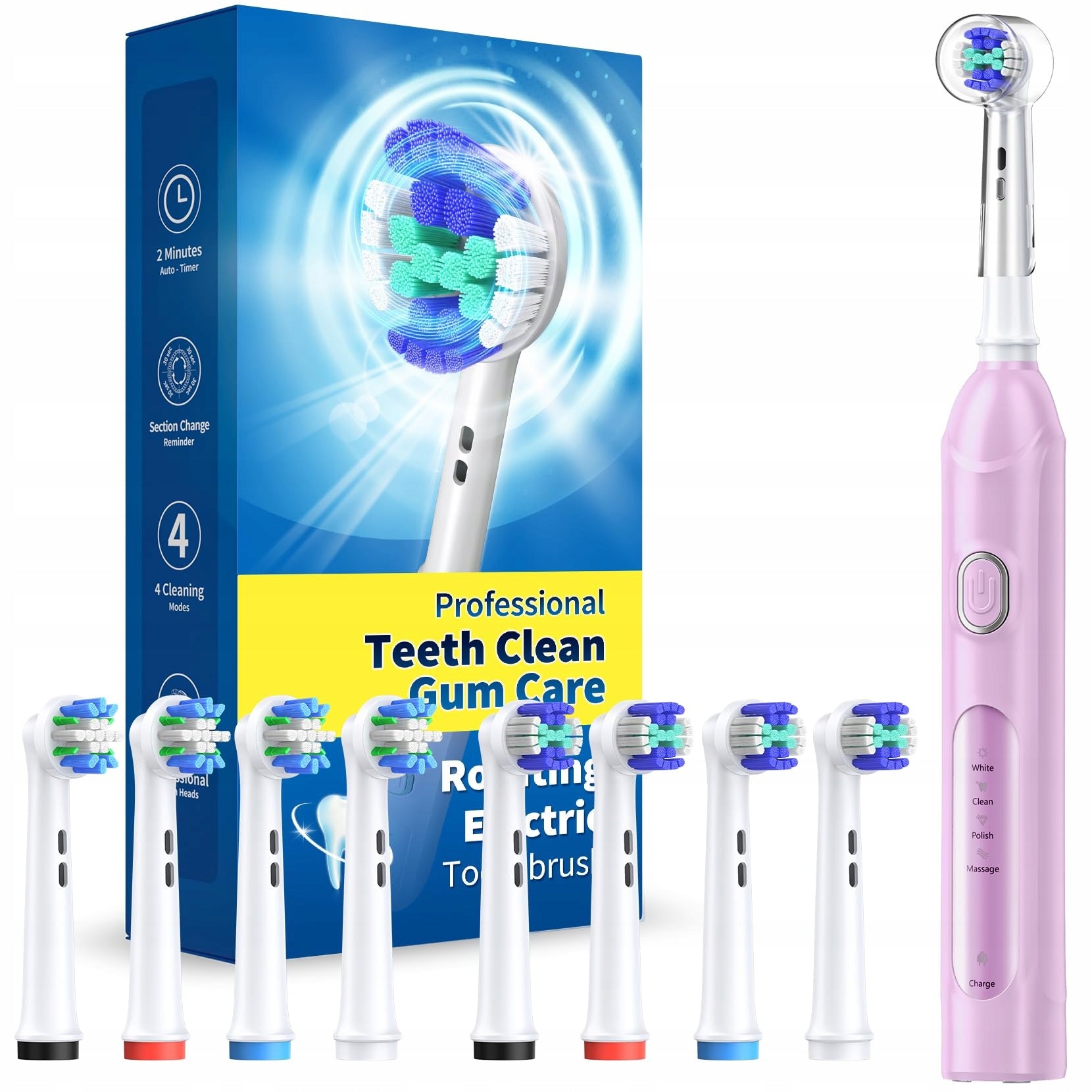 TEETHEORY Electric Toothbrush for Adults 8 Heads 4 Modes