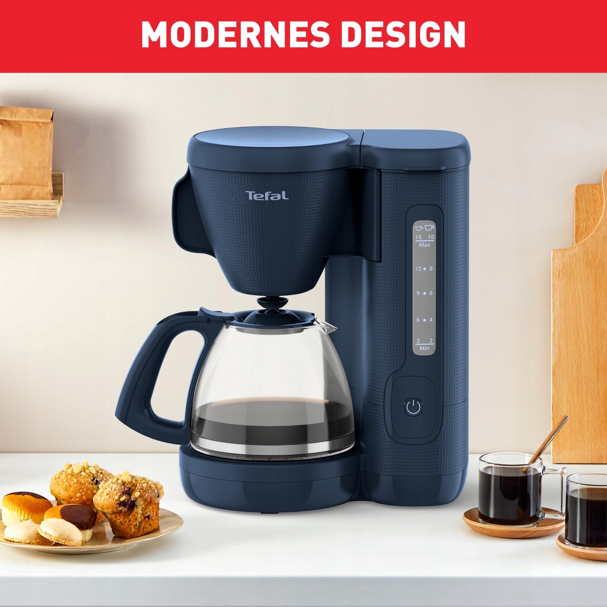 TEFAL Coffee Maker 1,25L Glass Jug Heat Maintenance Function Manufacturer code CM2M1410