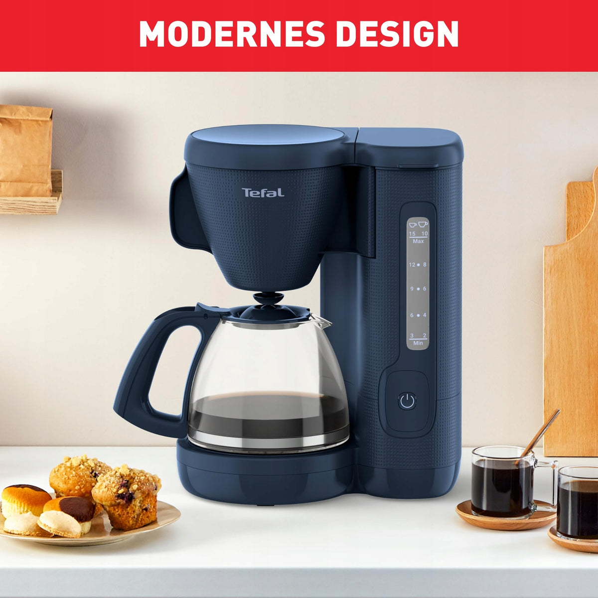 TEFAL Coffee Maker 1,25L Glass Jug Heat Maintenance Function Manufacturer code CM2M1410