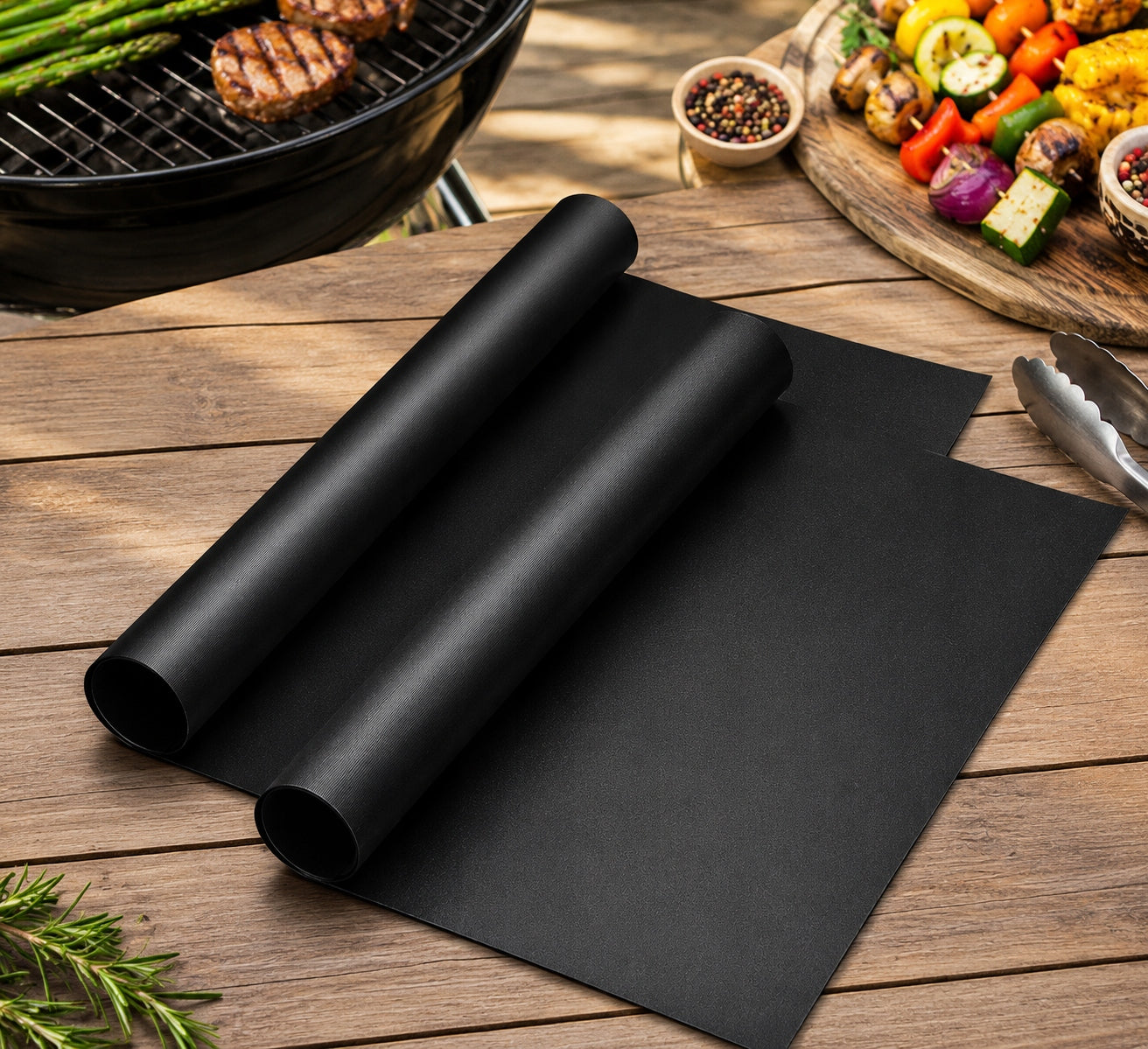 TEFLON MAT 2PCS FOR OVEN BBQ GRILL BAKING TRAY Length 33 cm