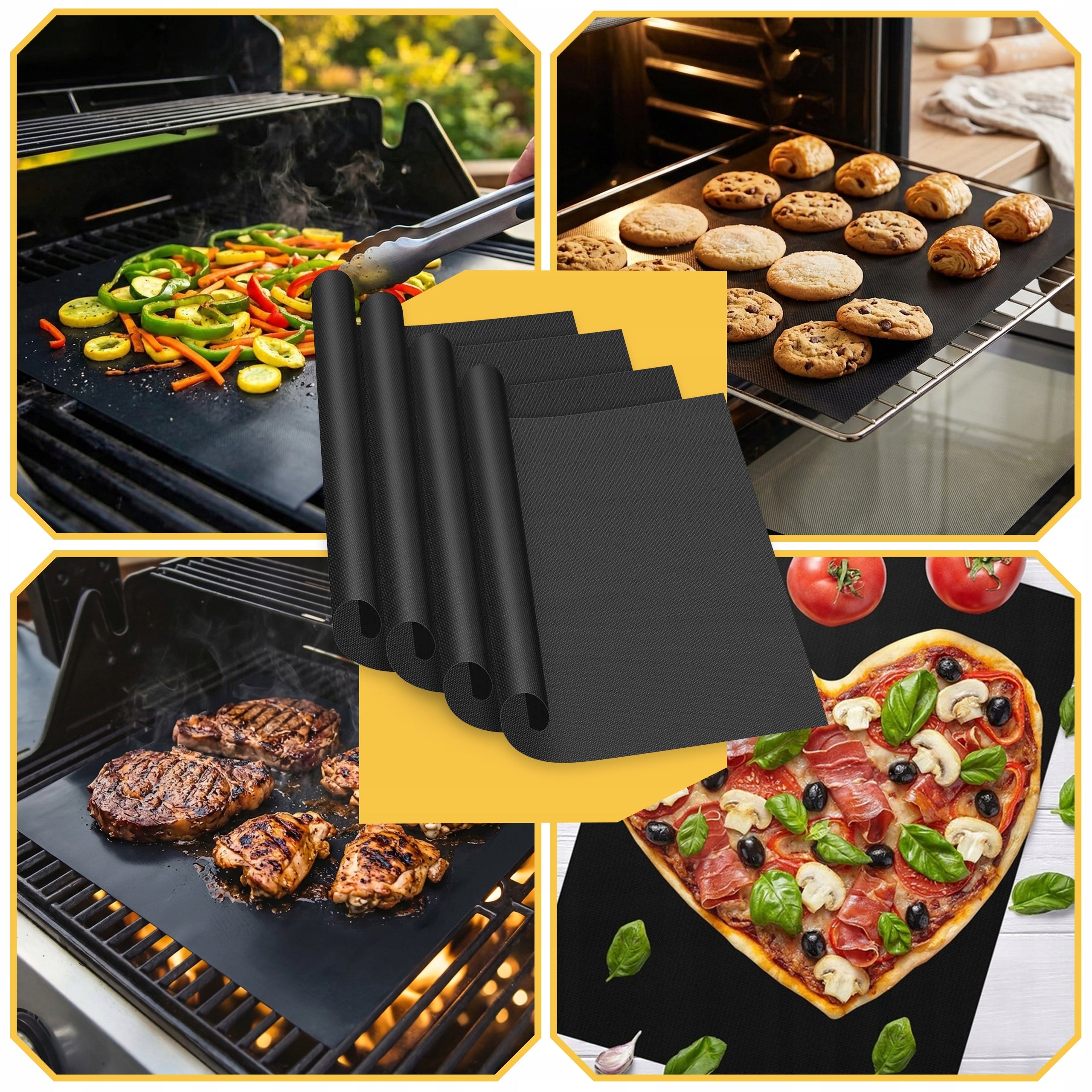 TEFLON MAT FOR OVEN GRILL BAKING TRAY SET 12X 40x33cm Packaging status original