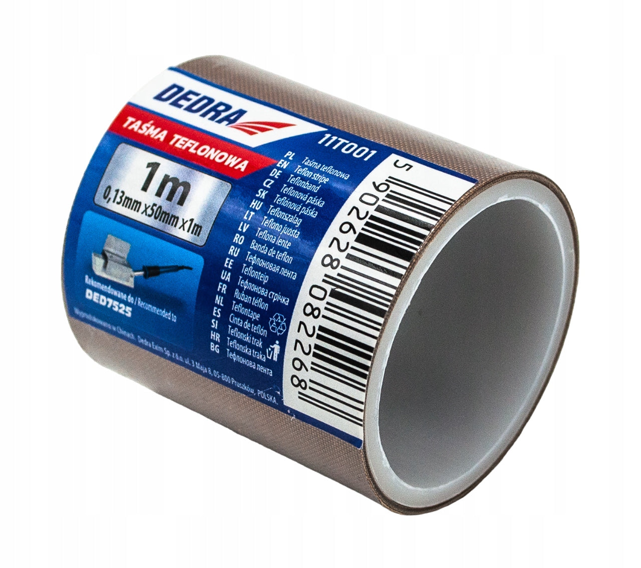 TEFLON TAPE 1MX50MM WITHOUT GLUE 11T001 Brand Dedra