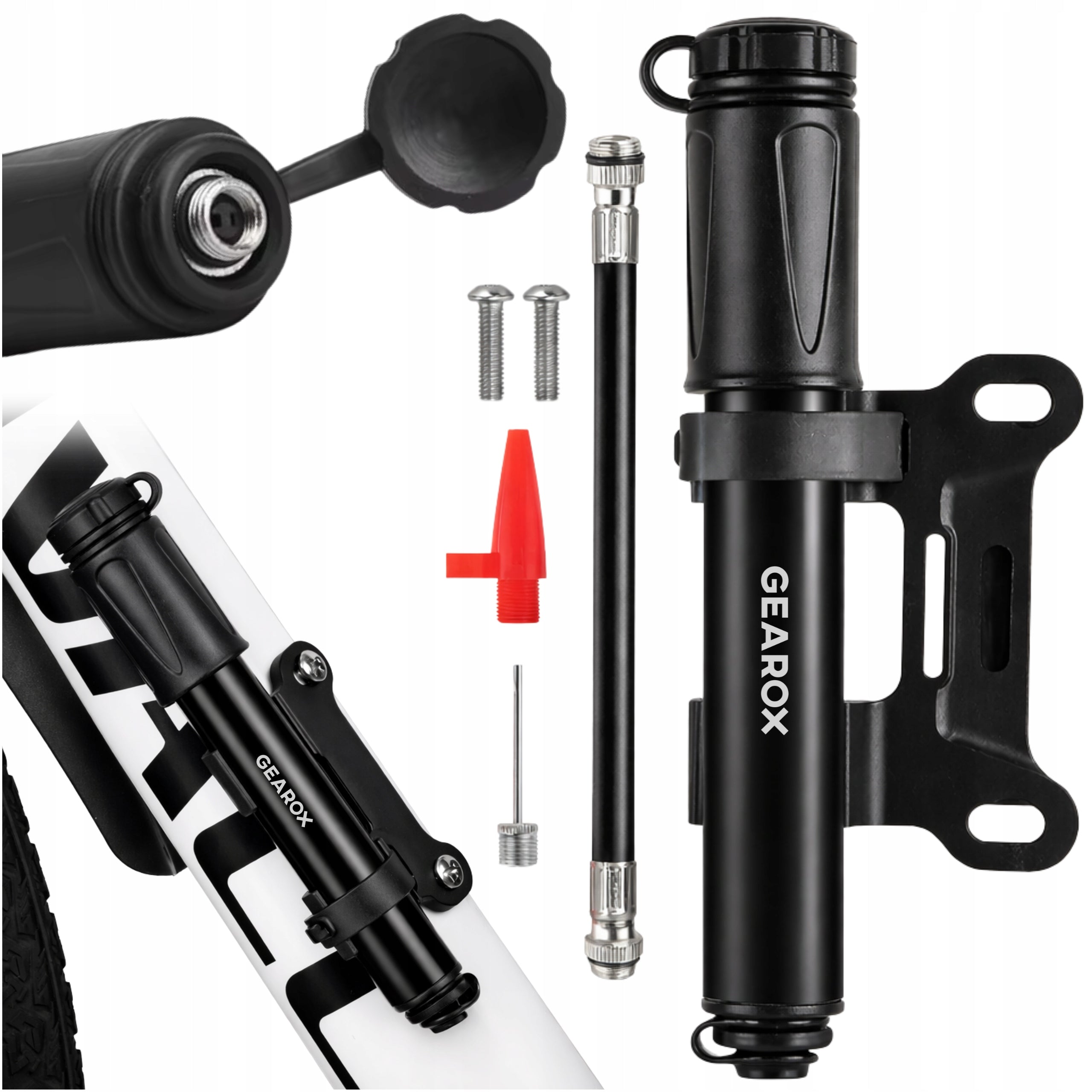 TELESCOPIC BICYCLE PUMP FOR BICYCLE HAND MINI WITH HOSE HOLDER 7 BAR