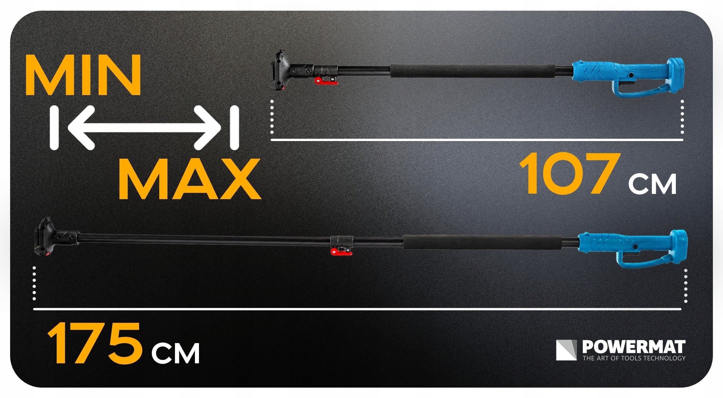 TELESCOPIC BOOM ARM FOR PRUNING SAW SHEAR ADJUSTABLE AKU 107-175cm Brand Powermat
