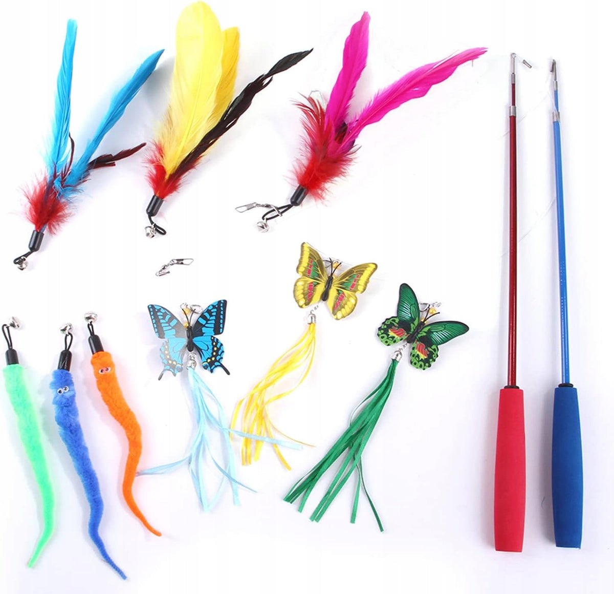 TELESCOPIC CAT ROD 9 TIPS SET INTERACTIVE TOY Brand no brand