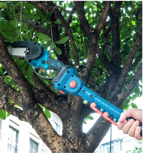 TELESCOPIC CHAINSAW + PRUNER 2X BATTERY POLE SAW FOR TRIMMING Power supply rechargeable battery