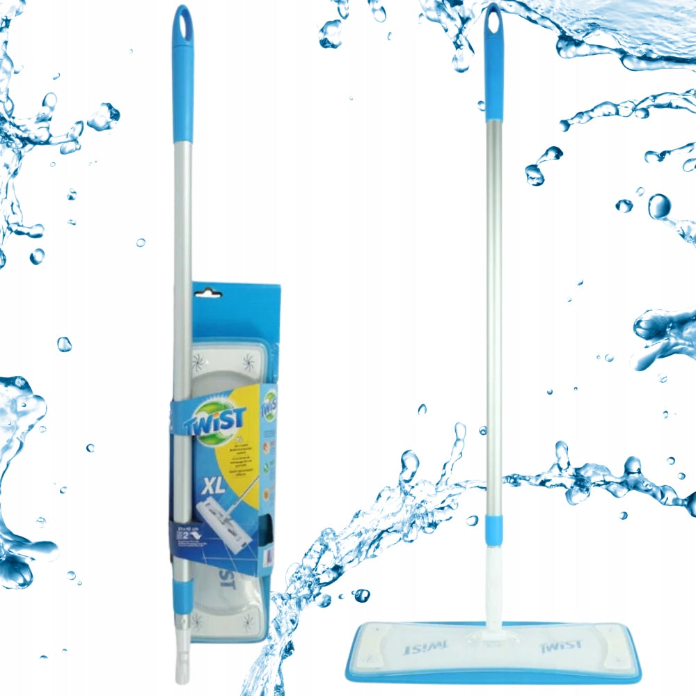 TELESCOPIC FLAT MOP + INSERTS FOR CLEANING THE FLOOR AND COLLECTING WET DUST