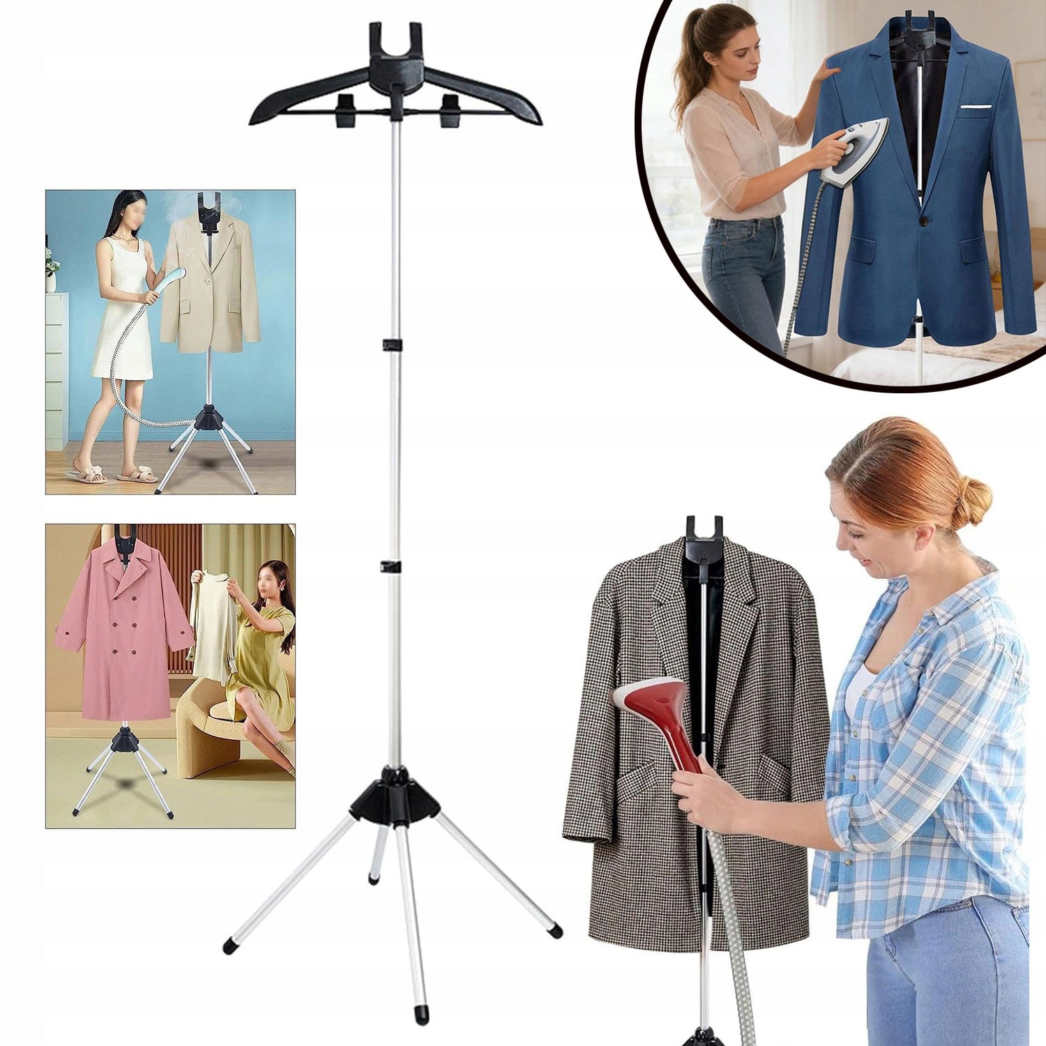 TELESCOPIC FOLDING CLOTHES HANGER FOR STEAM IRONING 160 CM