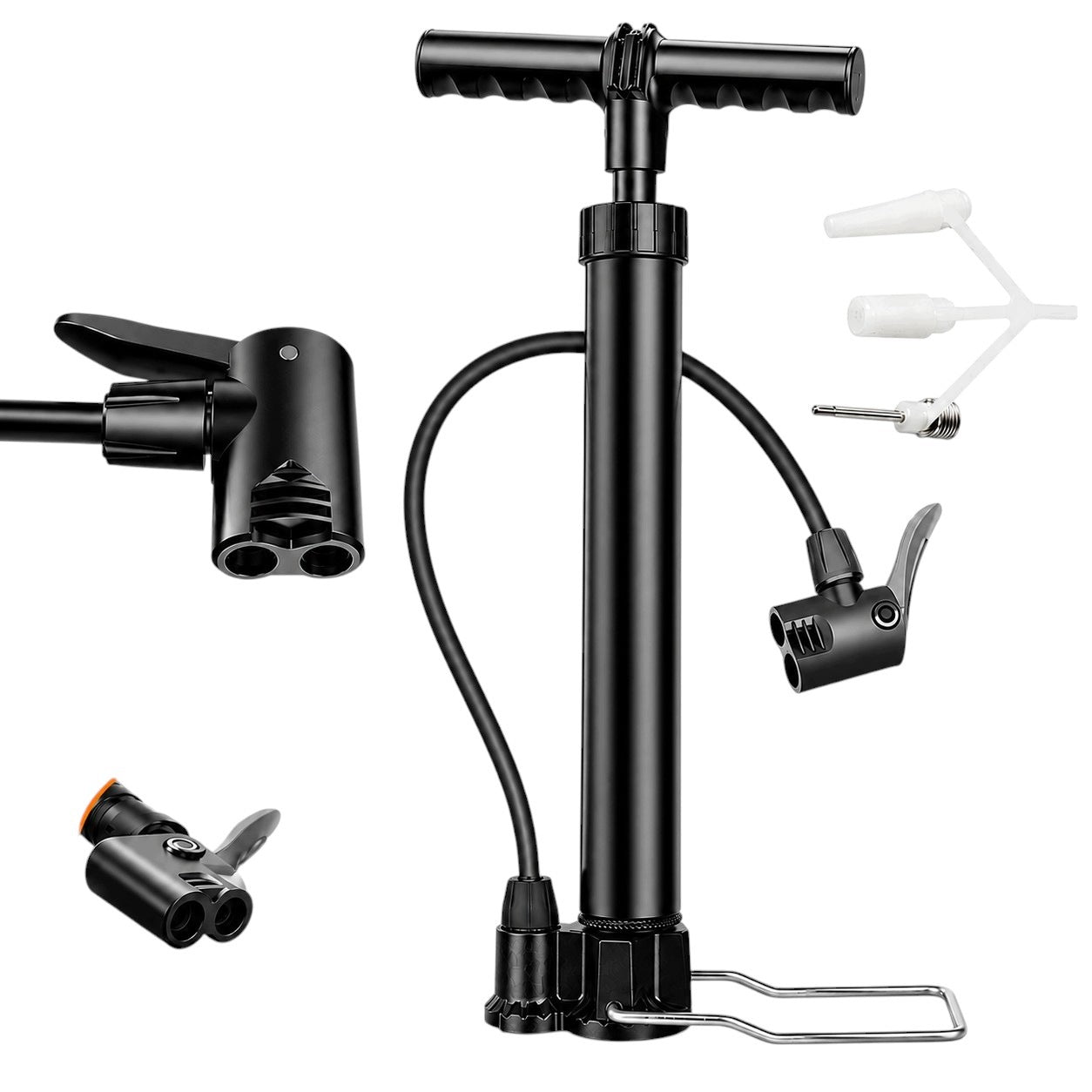 TELESCOPIC HAND PUMP FOR BICYCLE TIRES BALLS UNIVERSAL