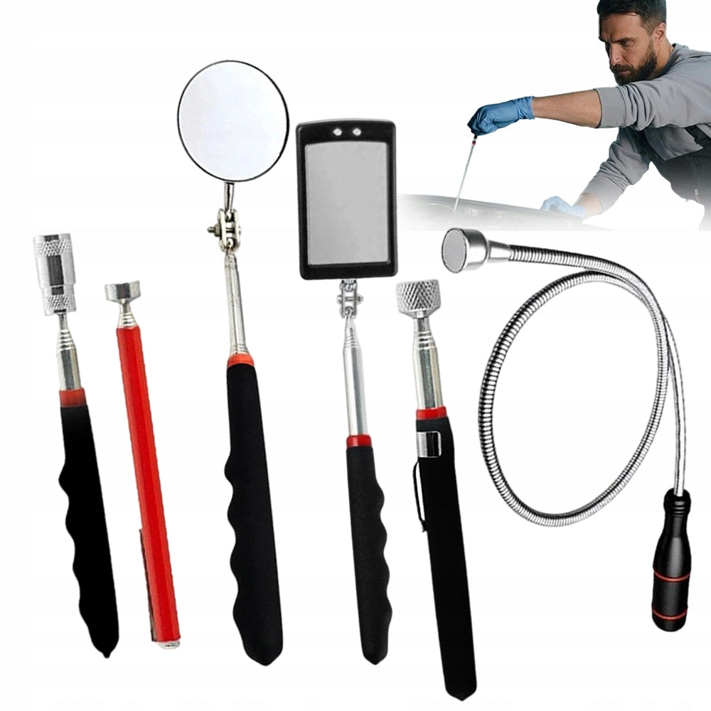 TELESCOPIC INSPECTION MIRROR SET LED MAGNET Brand Bedee