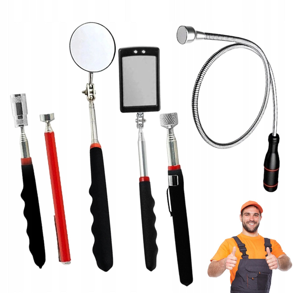TELESCOPIC INSPECTION MIRROR SET LED MAGNET