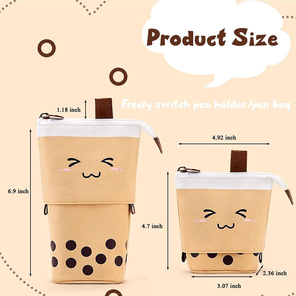 TELESCOPIC PENCIL CASE COFFEE TEA MILK ORGANIZER ZIPPER POP-UP Brand no brand