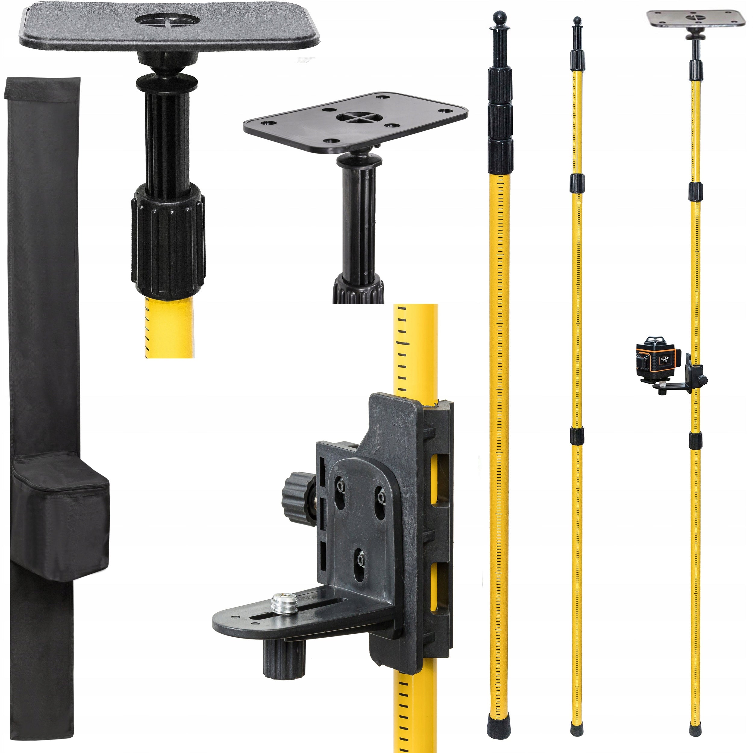 TELESCOPIC POLE TRIPOD 2,85m FOR LASER + BEVEL ADAPTER