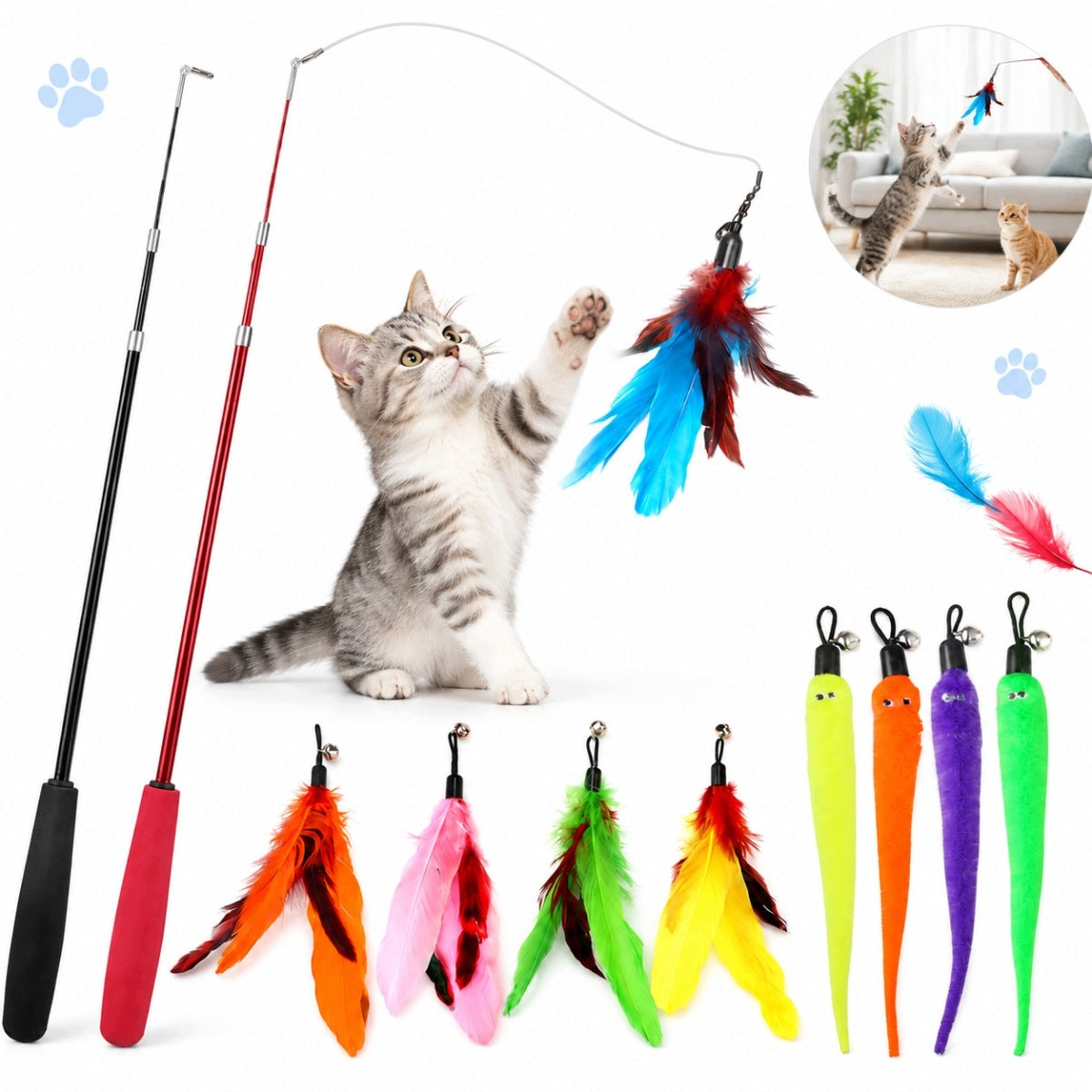 TELESCOPIC ROD FOR CAT 9 INTERCHANGEABLE TIPS 38-98 CM SET
