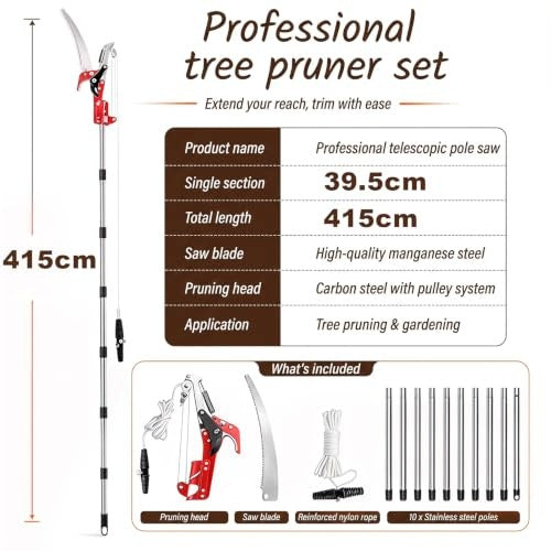 TELESCOPIC SAW 2IN1 FOR BRANCHES SHEARS BAR 4 15M GARDEN STEEL Manufacturer code SWC5908151654866