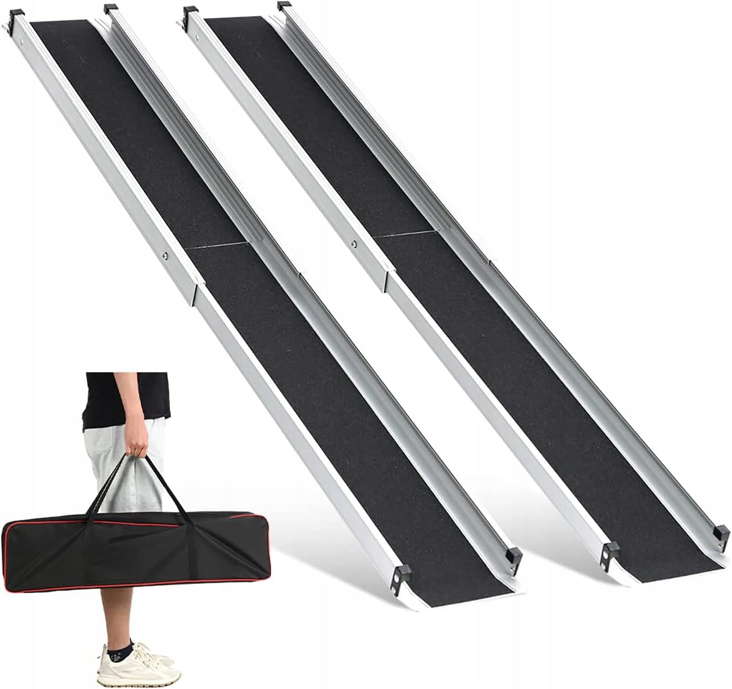 TELESCOPIC THRESHOLD RAMP WHEELCHAIRS BICYCLES 83-152 CM 270KG STAIRCASE