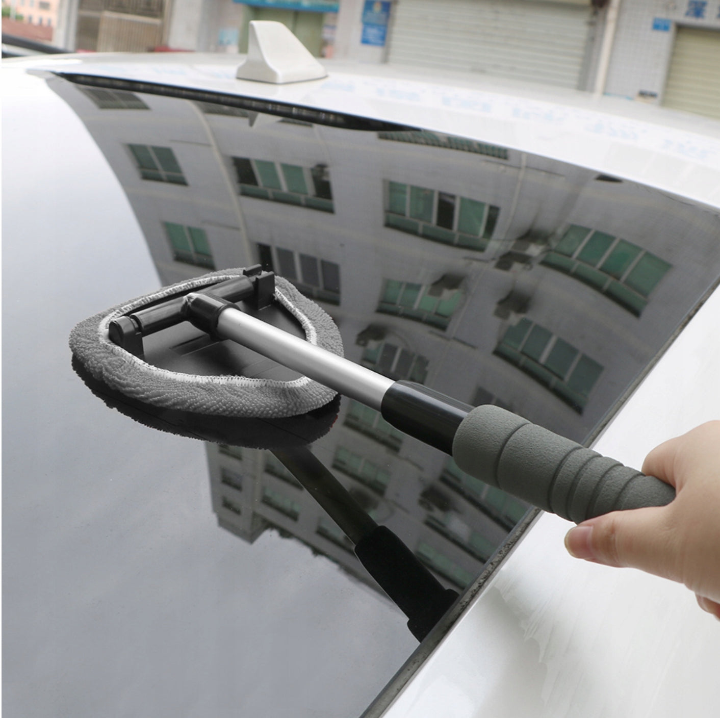 TELESCOPIC WASHER FOR CAR WINDOWS STEAM REMOVAL MICROFIBER FRONT Packaging status original