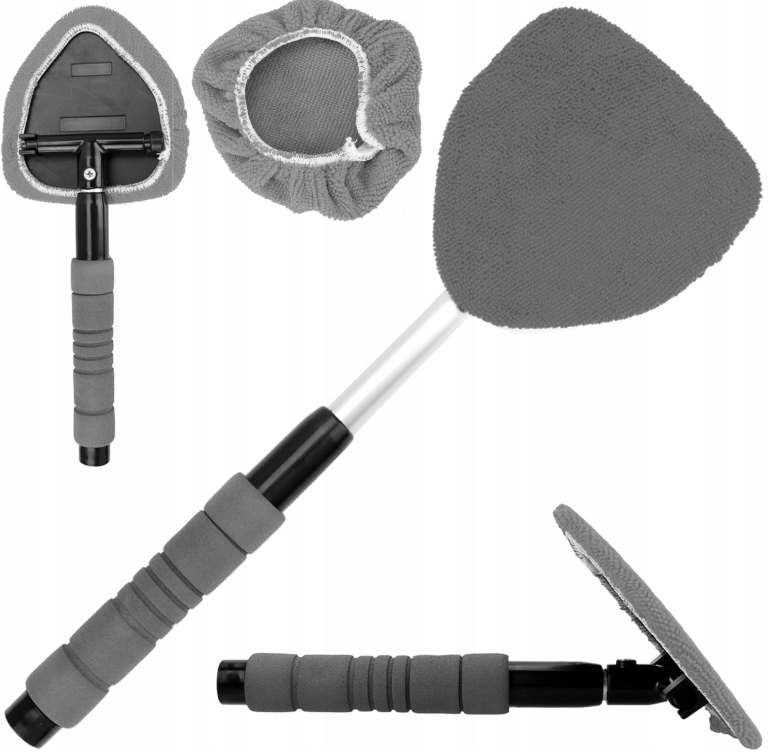 TELESCOPIC WASHER FOR CAR WINDOWS STEAM REMOVAL MICROFIBER FRONT