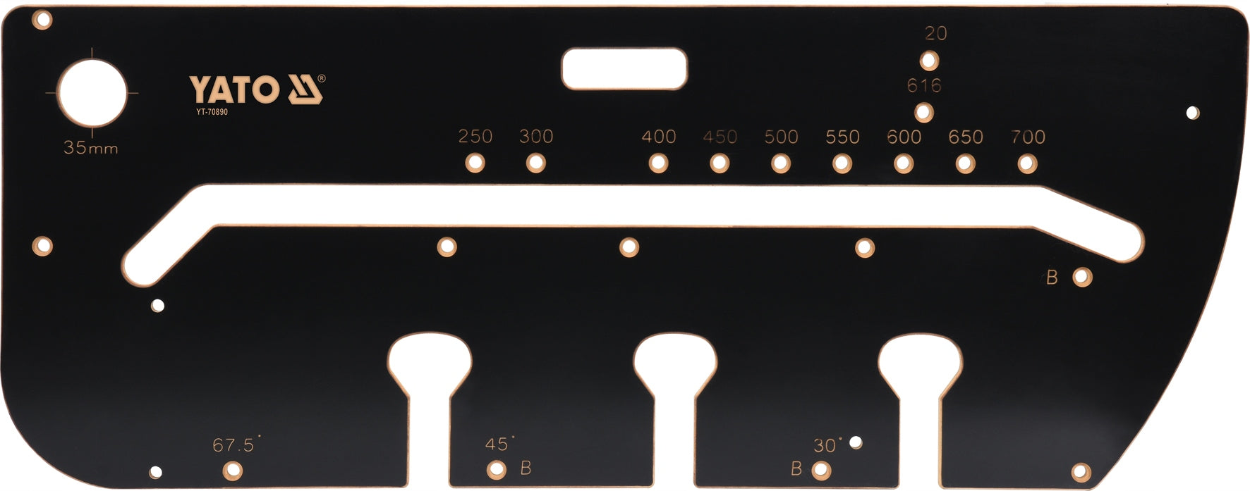 TEMPLATE FOR CONNECTING KITCHEN COUNTERTOPS YATO 250-700 mm MDF FOR MILLING MACHINE Manufacturer code YATO_YT-70890