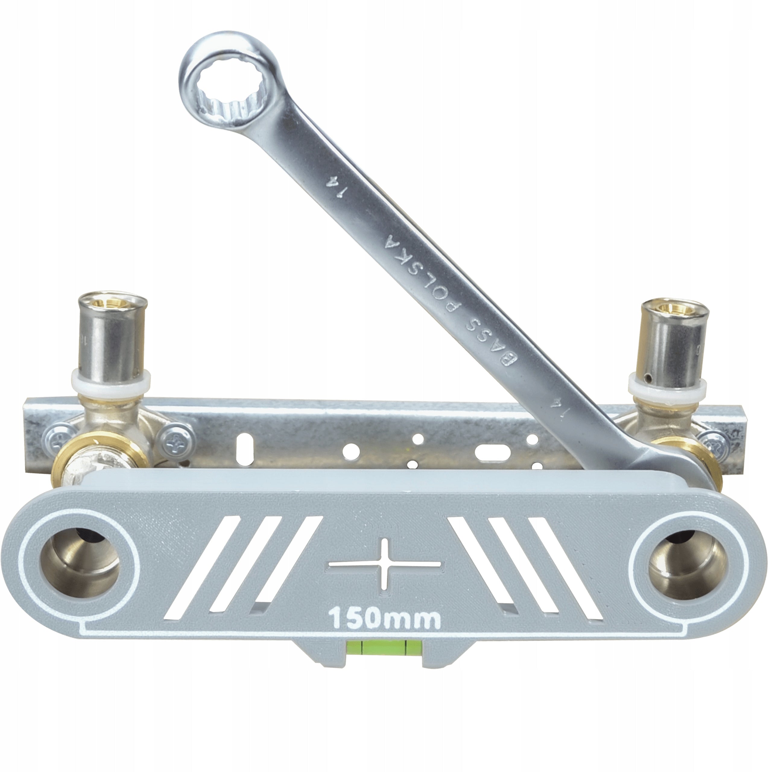 TEMPLATE FOR LEVELING CAMS 150MM BATTERY MOUNT WITH LIBELLA Manufacturer code szablon do kranu