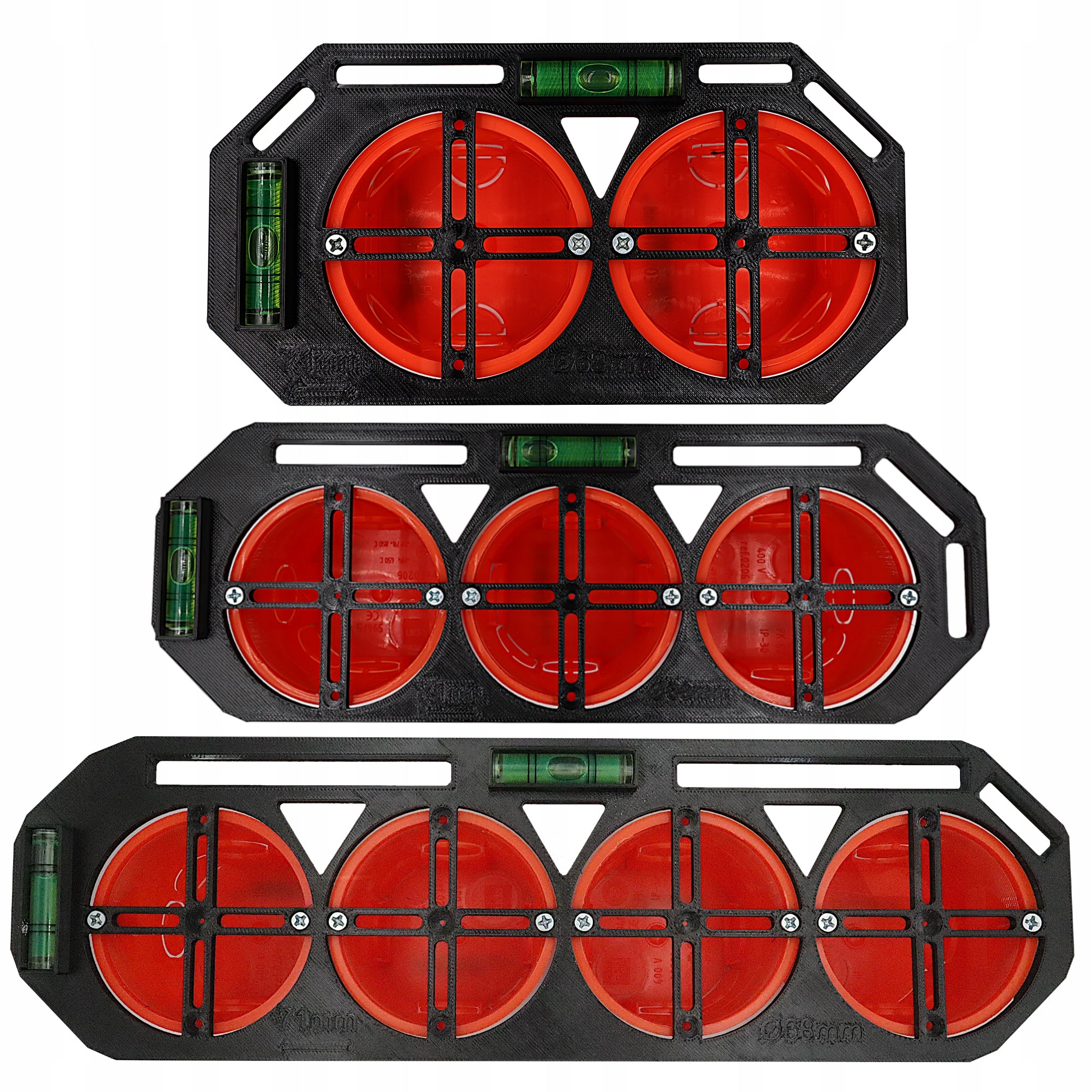 TEMPLATE FOR MOUNTING 68 MM ELECTRIC CANS – SET OF 3 LEVELS IN