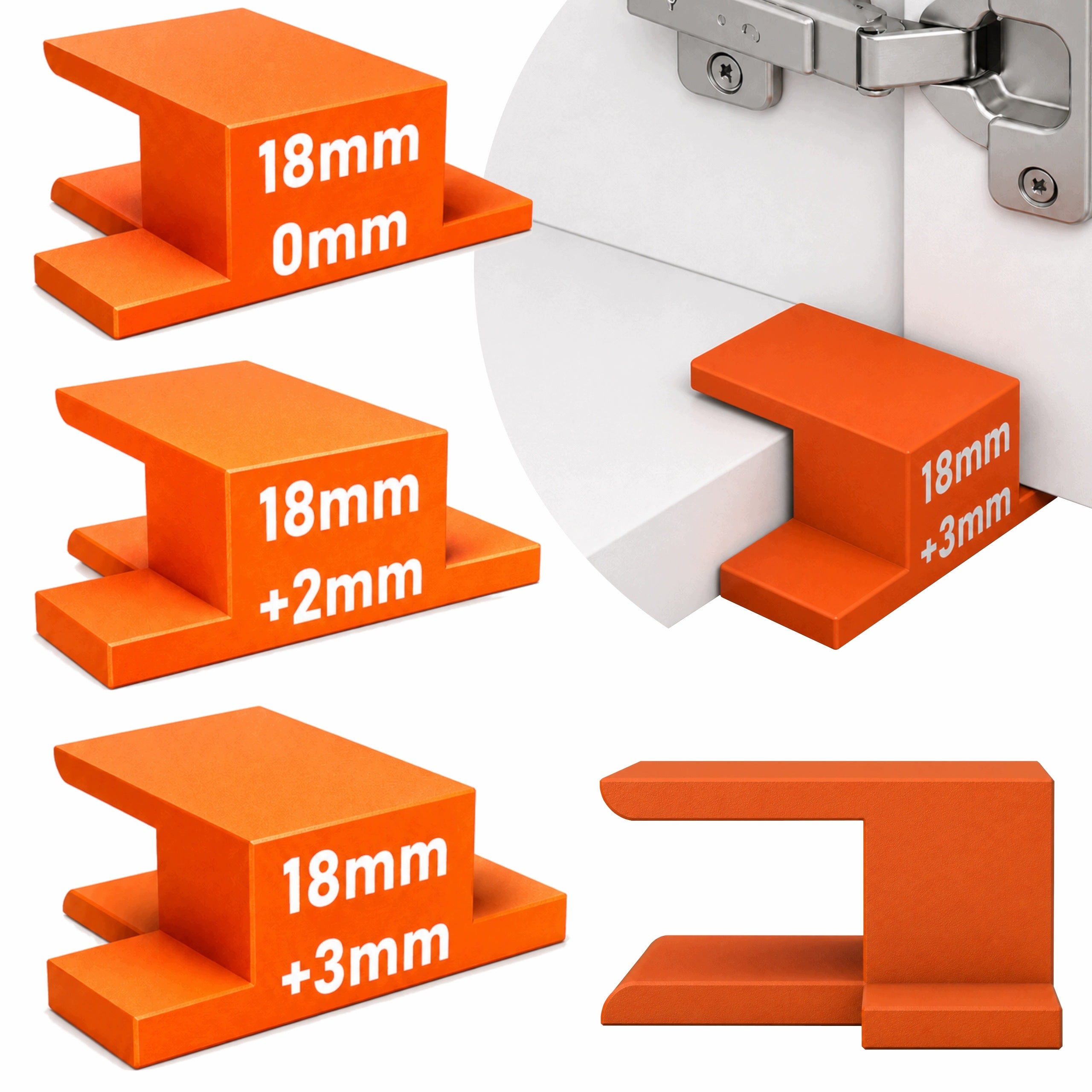 TEMPLATE MEASUREMENT 0 +2 +3mm 18 FOR MOUNTING FURNITURE FRONTS ON AN EQUAL HANDLE