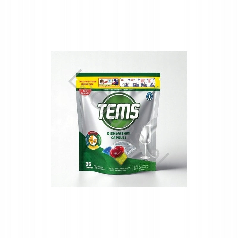 TEMS 4in1 Dishwasher Capsules, Tablets - 36 Pack