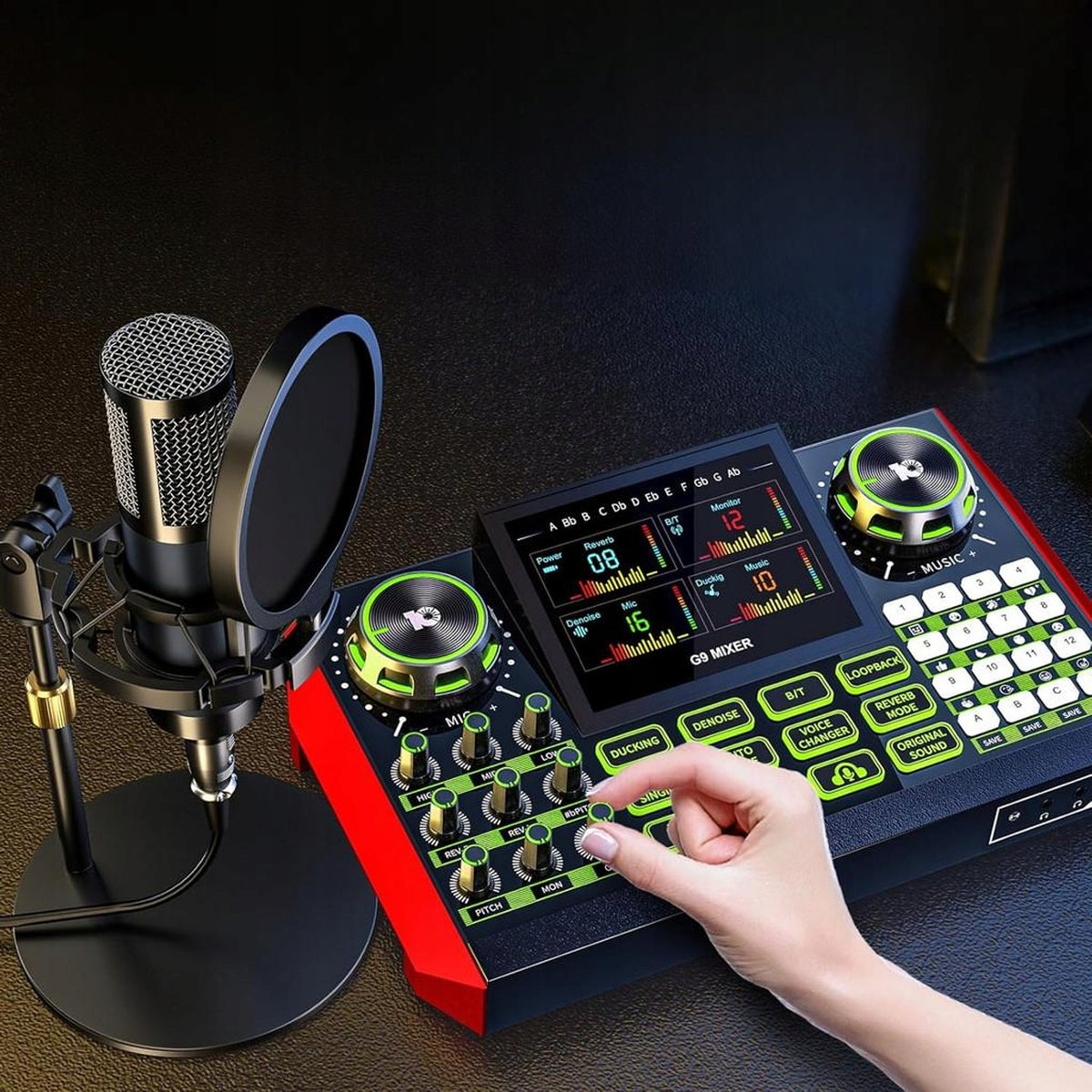 TENLAMP G9 Podcast Equipment, Audio Interface with Soundboard Effects GB222 Manufacturer code a596