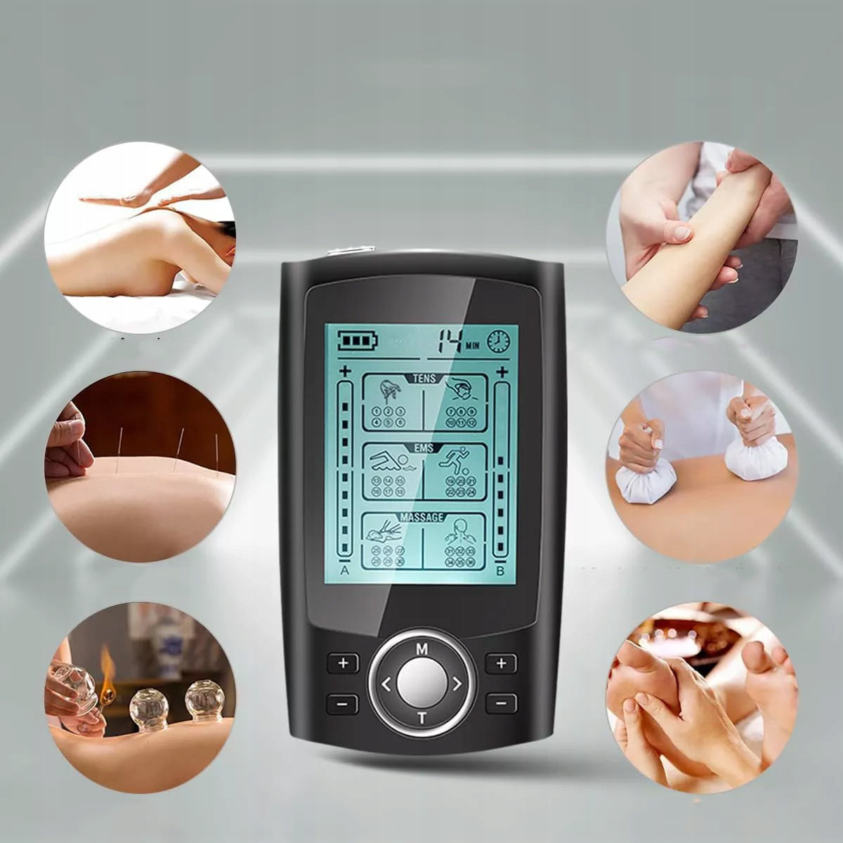 TENS/EMS DEVICE FOR ELECTRICAL STIMULATION, ELECTRICAL NERVE STIMULATION Product weight with unit packaging 0.38 kg