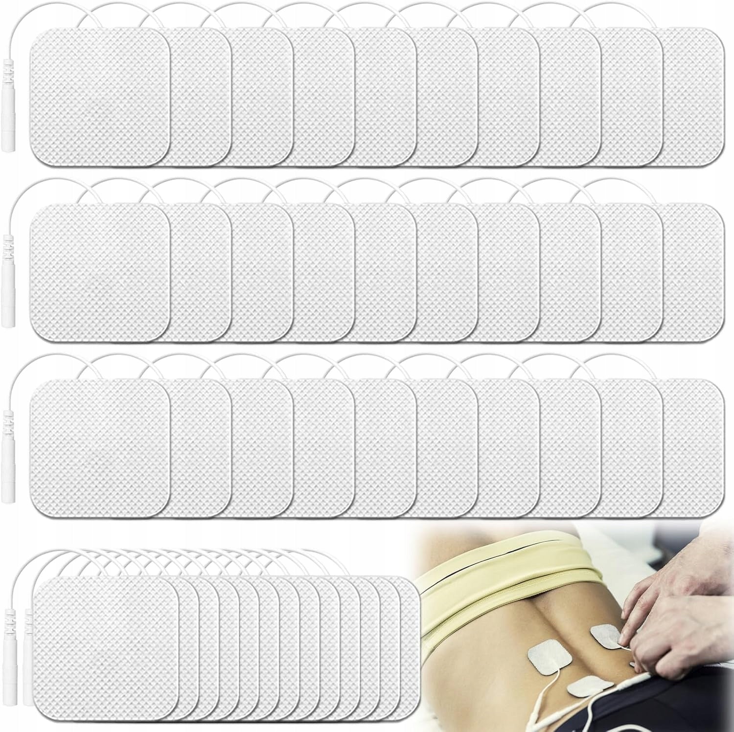 TENS EMS GEL ELECTRODES FOR ELECTROSTIMULATION OVERLAY 40pcs 5x5 cm