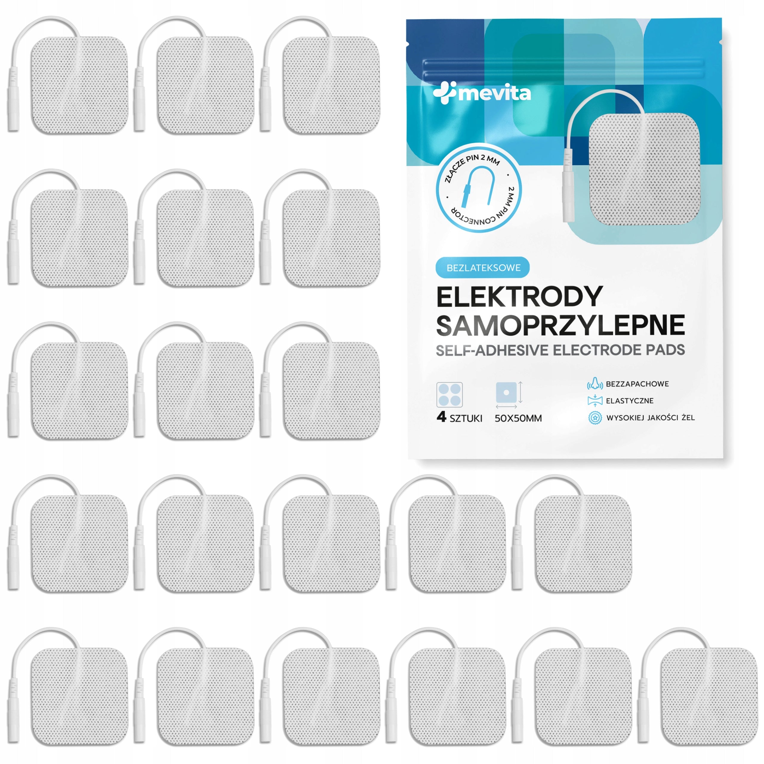 TENS EMS GEL ELECTRODES FOR ELECTROSTIMULATION PADS 20 pcs.