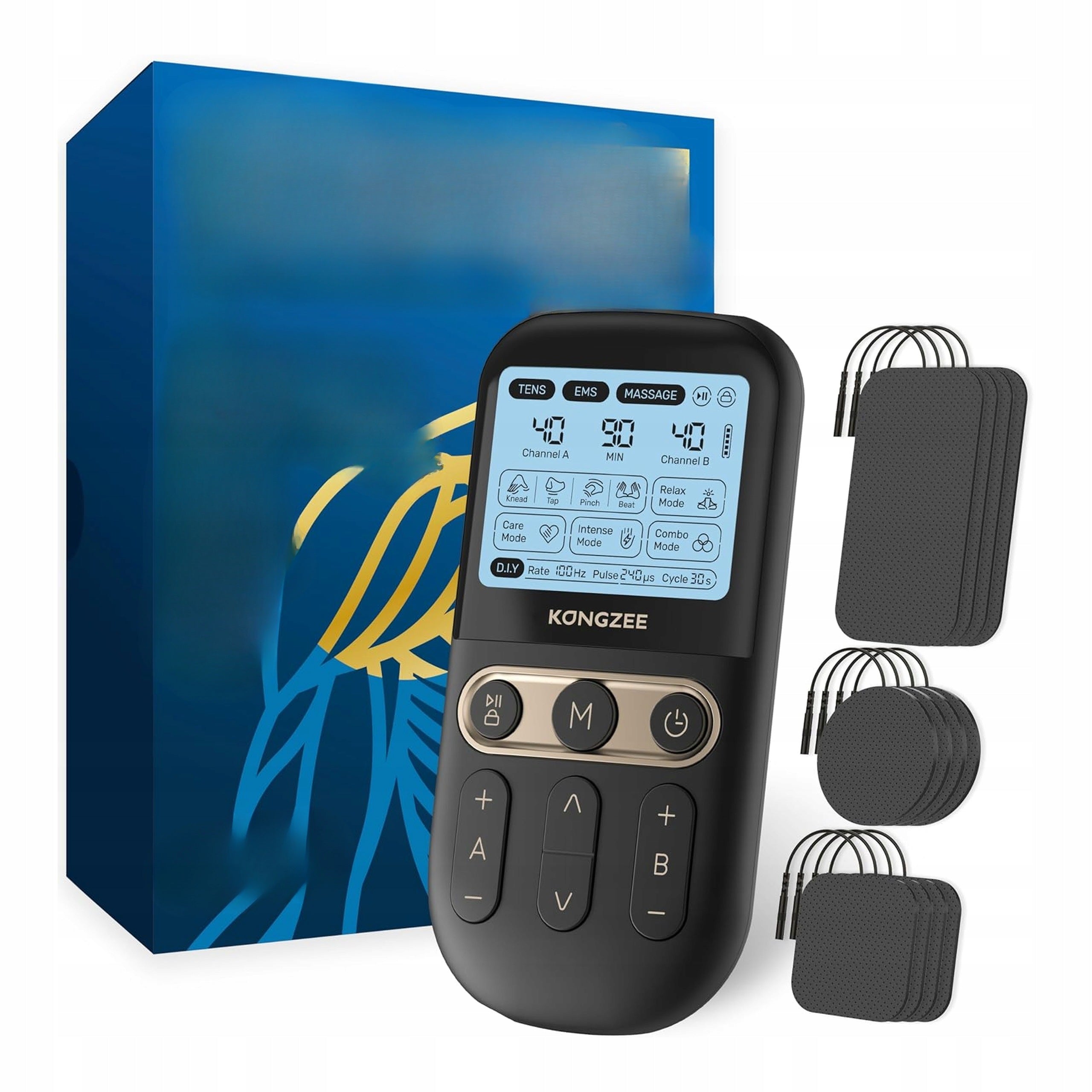 TENS EMS Muscle Stimulator Dual Channel Electrostimulator Pain Relief