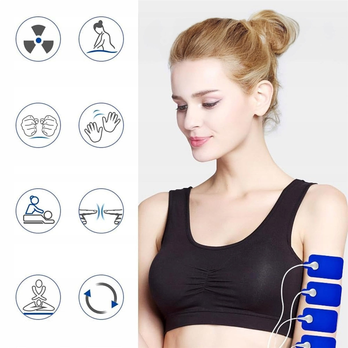 TENS massager 8 modes 15 intensity levels with LCD display Medical device no