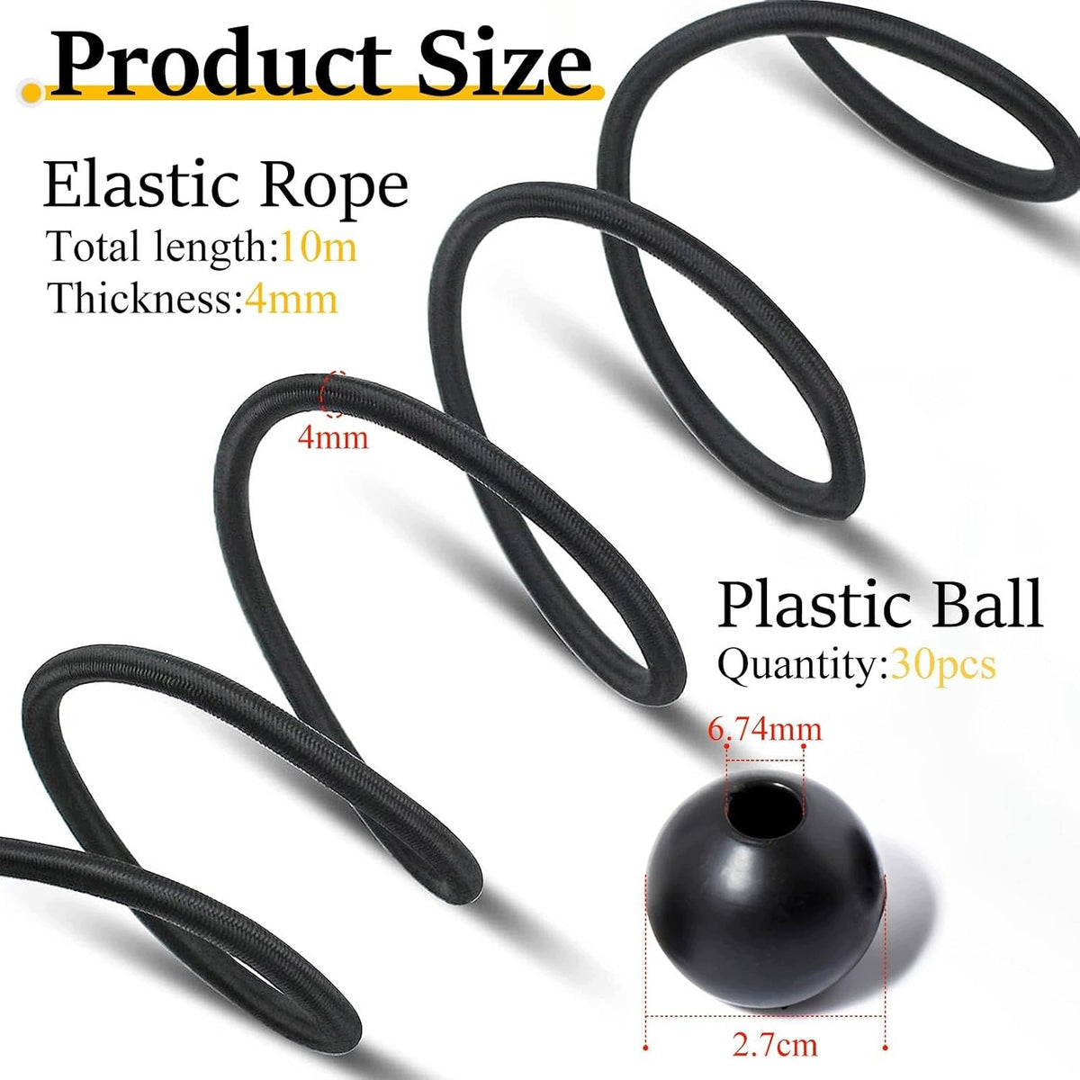 TENSION BANDS WITH CABLE 4MM SET OF 30 BALLS 10M EXPANDER Manufacturer code GUMKI NAPINAJĄCE LINKA EKSPANDEROWA 4MM