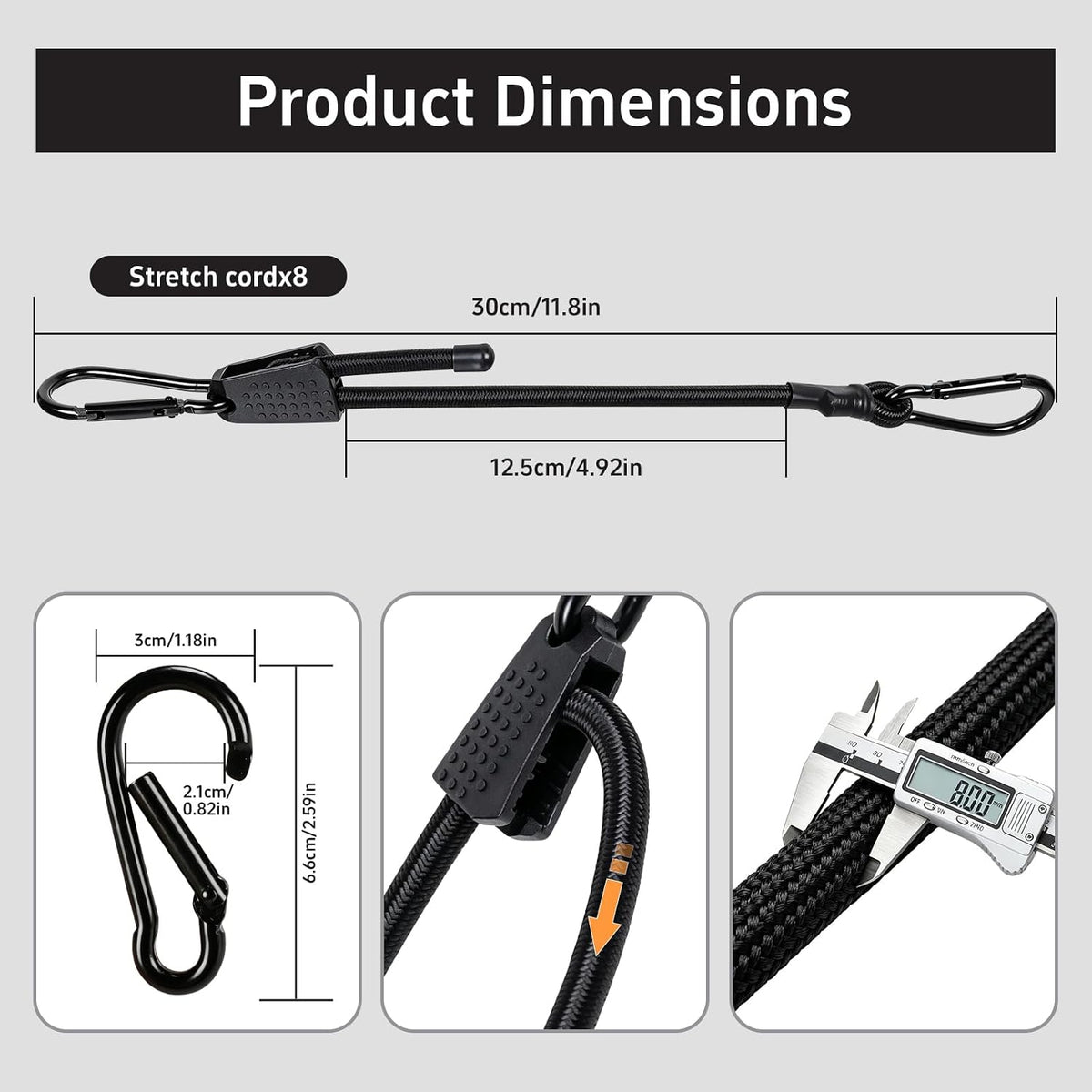 TENSION BANDS WITH CARABINER 10 PCS 30CM ADJUSTABLE Manufacturer code GUMKI NAPINAJĄCE KARABIŃCZYK REGULOWANE
