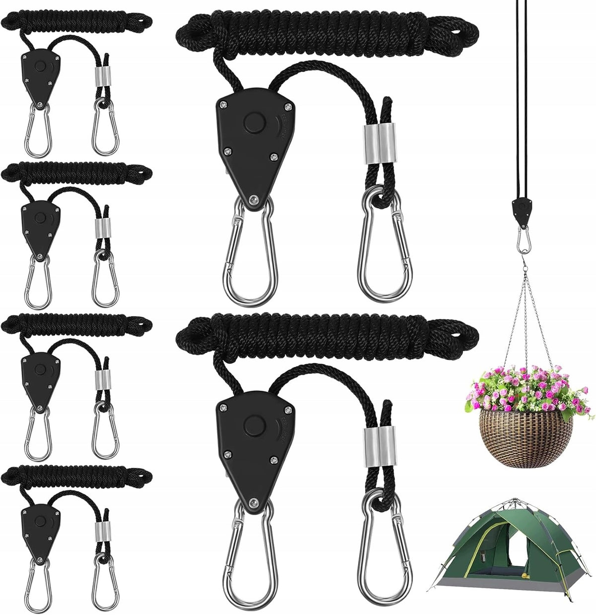 TENSION CABLE BLOCK RATTLE TENT CAMPING 68KG x10