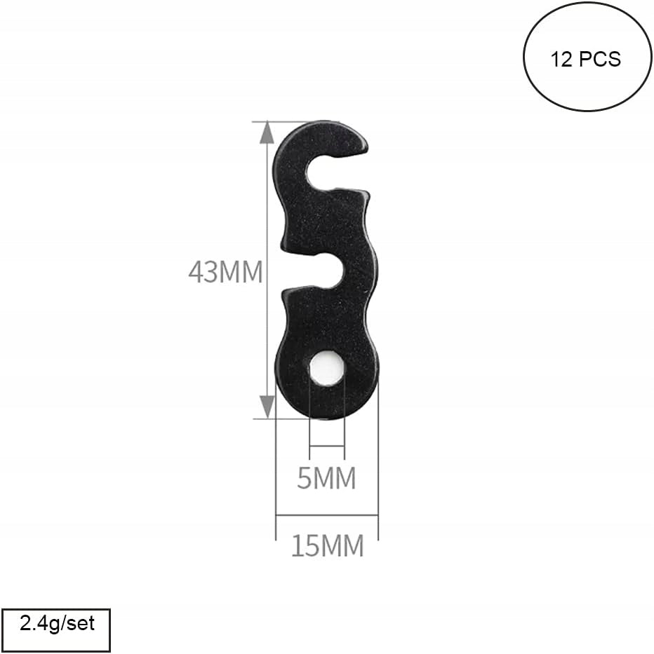 TENSIONERS FOR TENT CABLES 12 PCS ALUMINUM BLACK SET Packaging status original